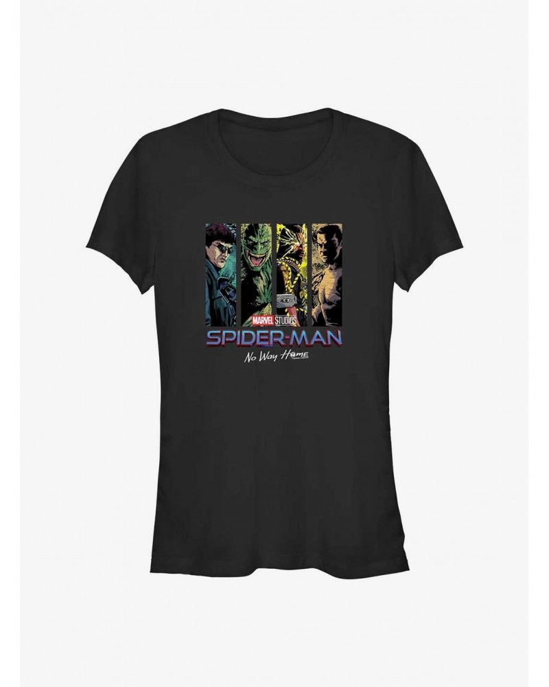 Marvel Spider-Man: No Way Home Villain Panels Girls T-Shirt $8.37 T-Shirts