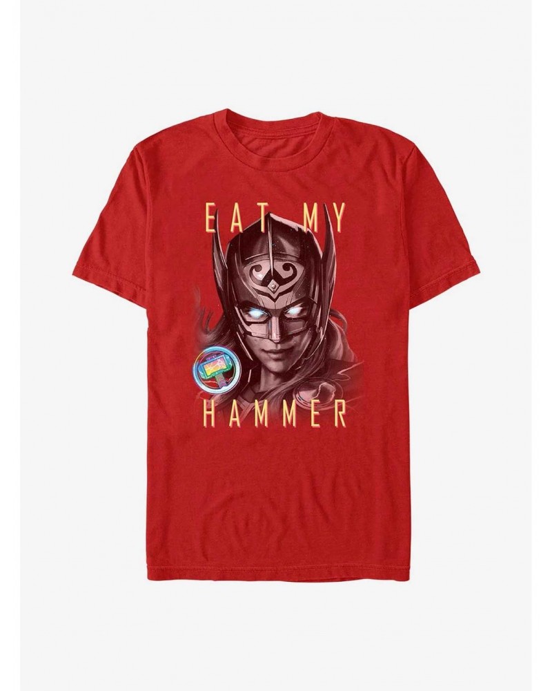 Marvel Thor: Love and Thunder Eat My Hammer Dr. Jane Foster Portrait T-Shirt $6.12 T-Shirts