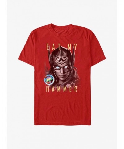 Marvel Thor: Love and Thunder Eat My Hammer Dr. Jane Foster Portrait T-Shirt $6.12 T-Shirts