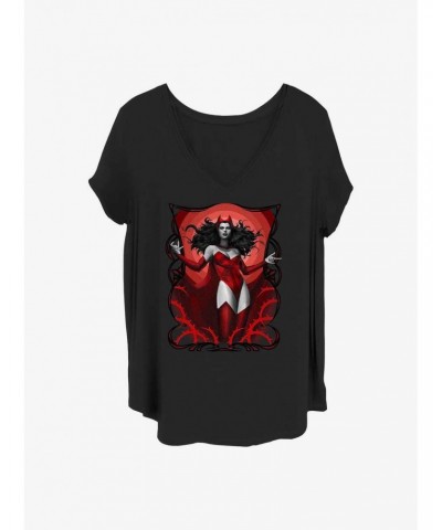 Marvel Scarlet Witch Scarlet Red Girls T-Shirt Plus Size $9.71 T-Shirts