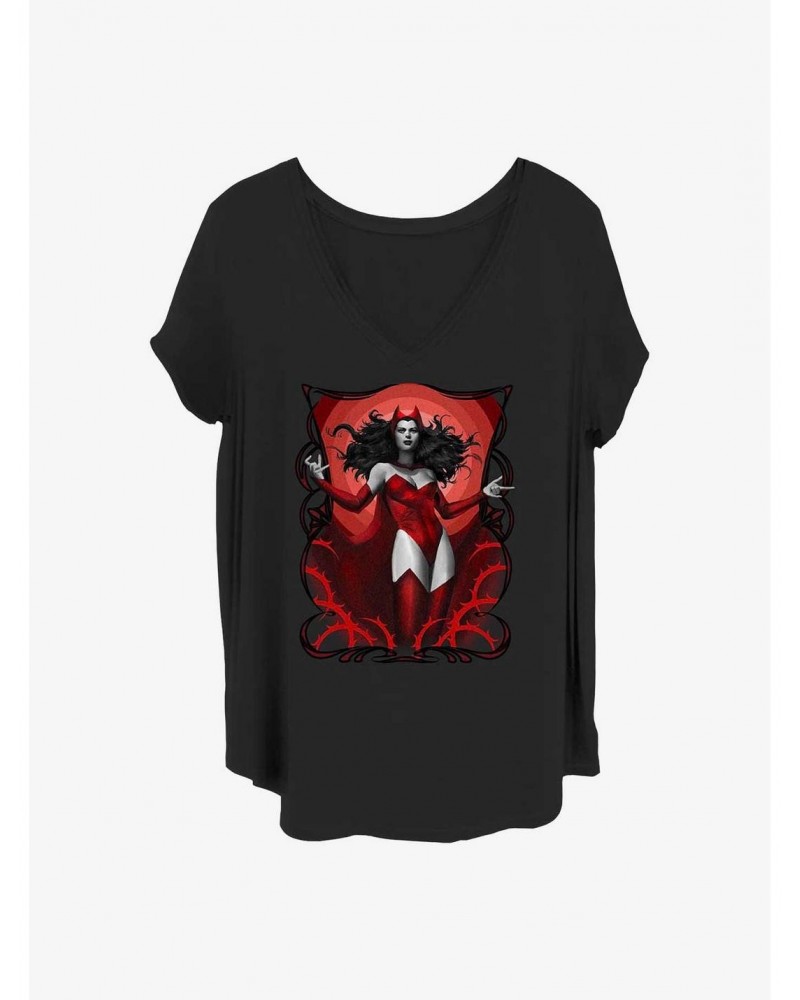 Marvel Scarlet Witch Scarlet Red Girls T-Shirt Plus Size $9.71 T-Shirts