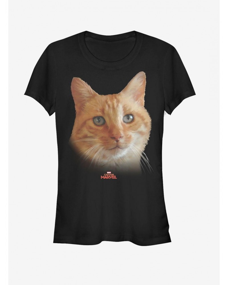 Marvel Captain Marvel Cat Face Girls T-Shirt $9.16 T-Shirts