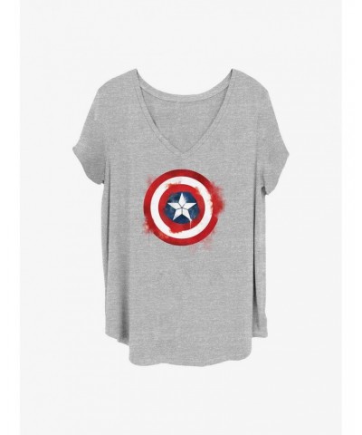 Marvel Captain America Spray Logo Girls T-Shirt Plus Size $10.87 T-Shirts