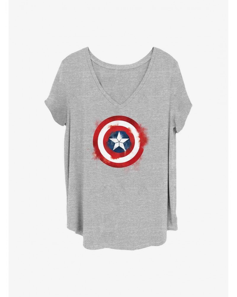 Marvel Captain America Spray Logo Girls T-Shirt Plus Size $10.87 T-Shirts