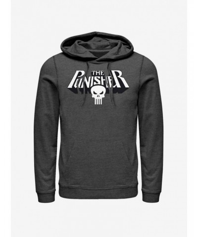 Marvel Punisher Skull Text Logo Hoodie $10.78 Hoodies