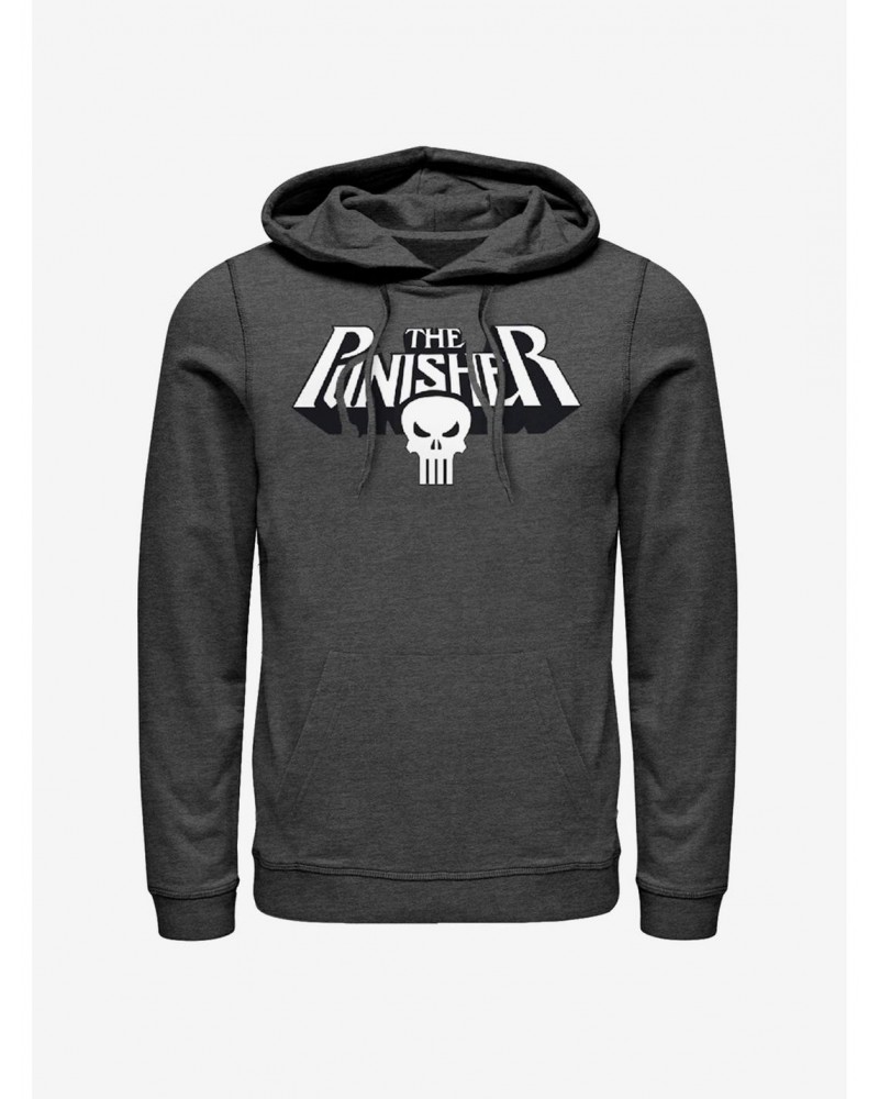 Marvel Punisher Skull Text Logo Hoodie $10.78 Hoodies