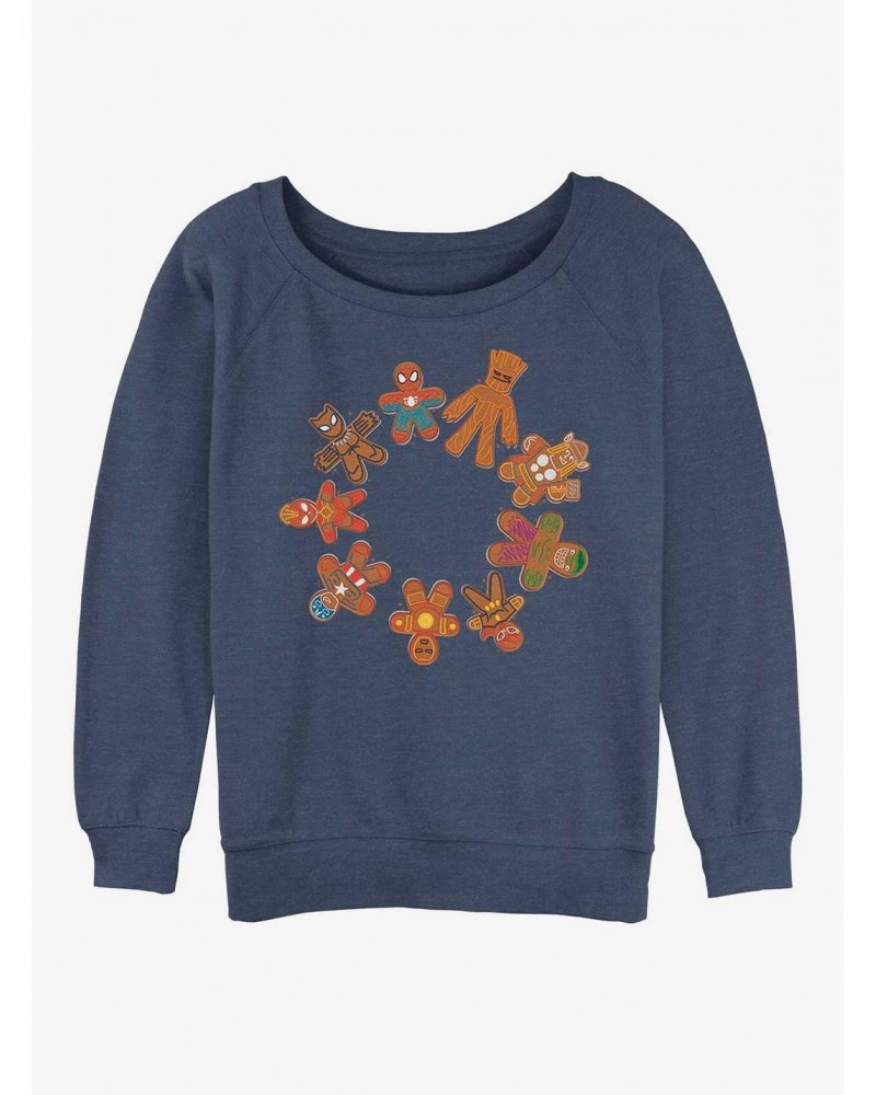 Marvel Gingerbread Cookie Circle Girls Slouchy Sweatshirt $9.45 Sweatshirts