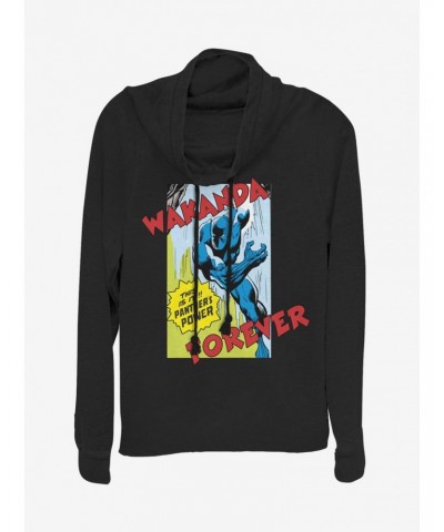 Marvel Black Panther Comic Strip Cowlneck Long-Sleeve Girls Top $15.09 Tops