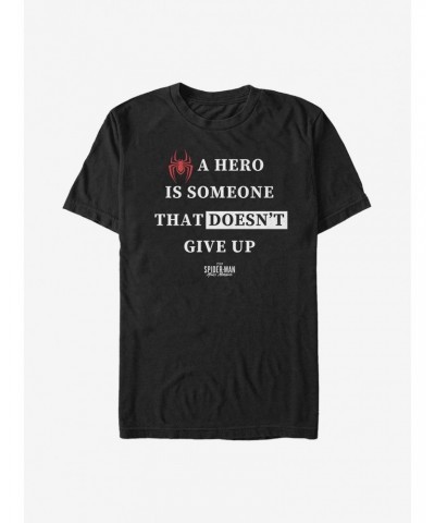 Marvel Spider-Man Miles Morales Hero Text T-Shirt $9.37 T-Shirts