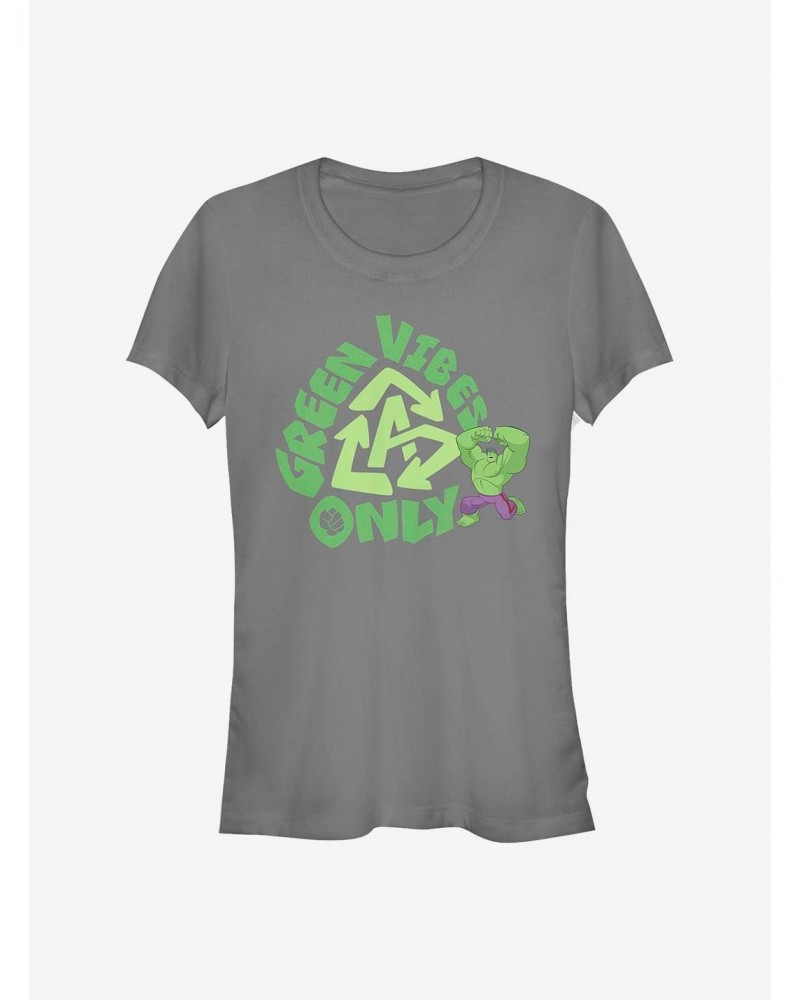 Marvel The Hulk Green Vibes Girls T-Shirt $9.56 T-Shirts