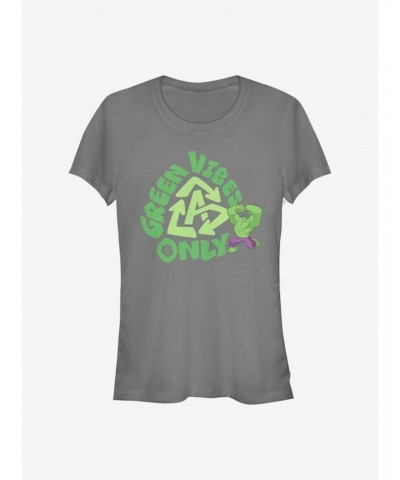 Marvel The Hulk Green Vibes Girls T-Shirt $9.56 T-Shirts