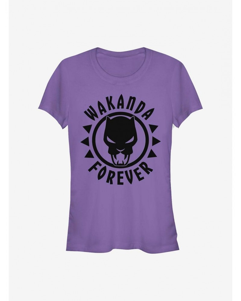 Marvel Black Panther Panther Logo Girls T-Shirt $8.76 T-Shirts