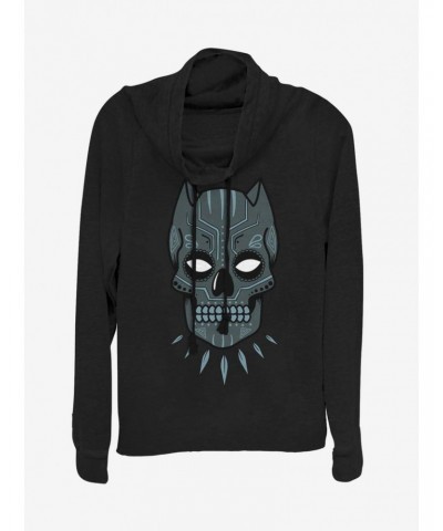 Marvel Black Panther Sugar Skull Cowl Neck Long-Sleeve Girls Top $13.29 Tops