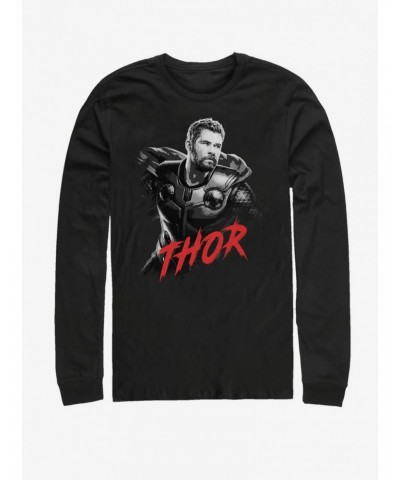 Marvel Avengers: Endgame High Contrast Thor Long-Sleeve T-Shirt $11.84 T-Shirts