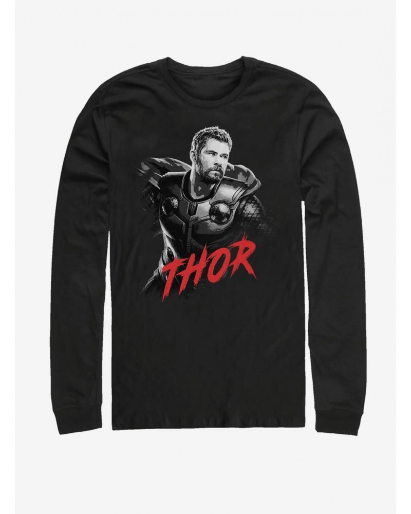 Marvel Avengers: Endgame High Contrast Thor Long-Sleeve T-Shirt $11.84 T-Shirts