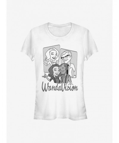 Marvel WandaVision Retro Character Panels Girls T-Shirt $6.57 T-Shirts