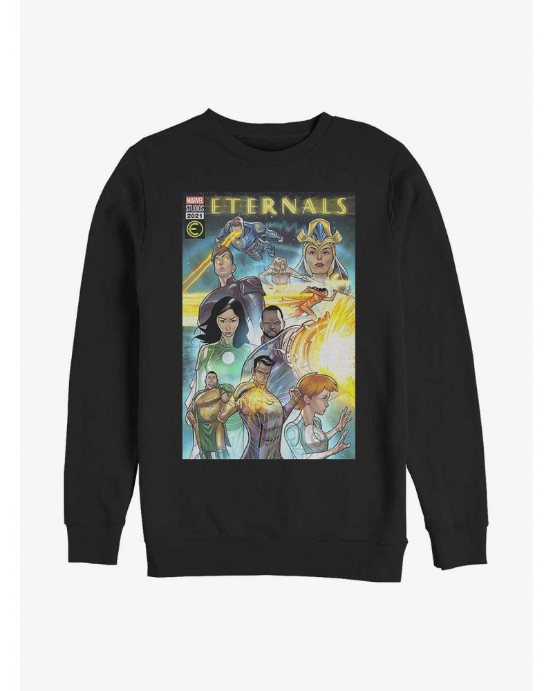 Marvel Eternals Group Comic Cover Crew Sweatshirt $11.51 Sweatshirts