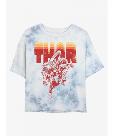 Marvel Thor Retro Thor Tie-Dye Girls Crop T-Shirt $6.94 T-Shirts