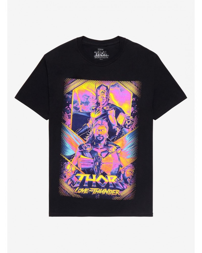 Marvel Thor: Love And Thunder Neon Poster T-Shirt $3.86 T-Shirts