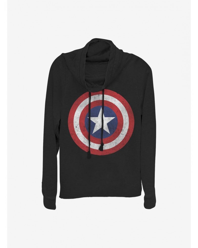 Marvel Captain America Captain Classic Cowlneck Long-Sleeve Girls Top $12.21 Tops