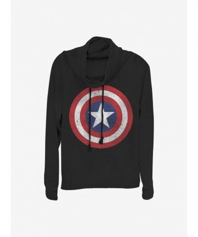 Marvel Captain America Captain Classic Cowlneck Long-Sleeve Girls Top $12.21 Tops