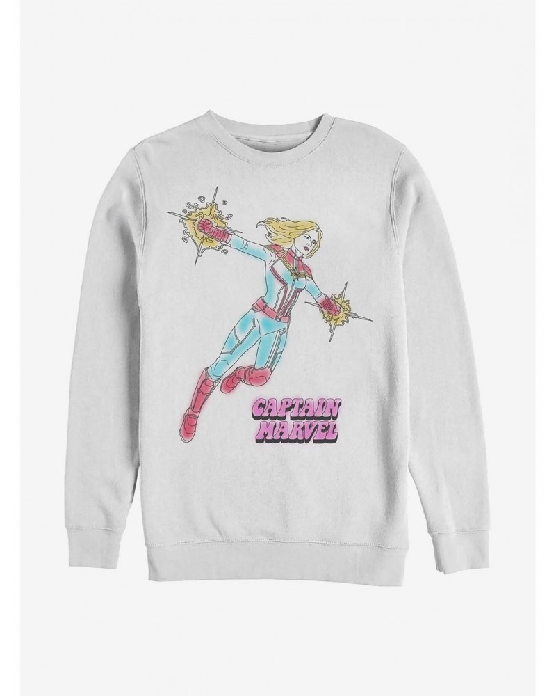 Marvel Captain Marvel Cartoon Crew Sweatshirt $10.92 Sweatshirts