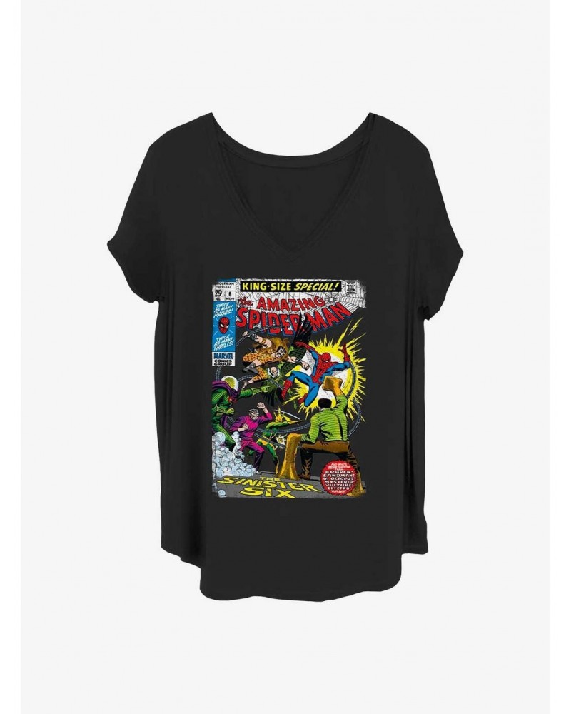 Marvel Spider-Man Sinister Six Comic Girls T-Shirt Plus Size $10.87 T-Shirts