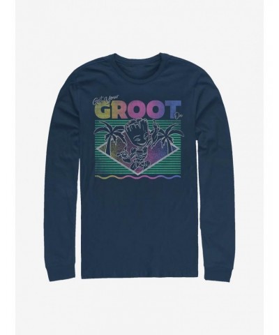 Marvel Guardians Of The Galaxy Vacay Groot Long-Sleeve T-Shirt $13.16 T-Shirts