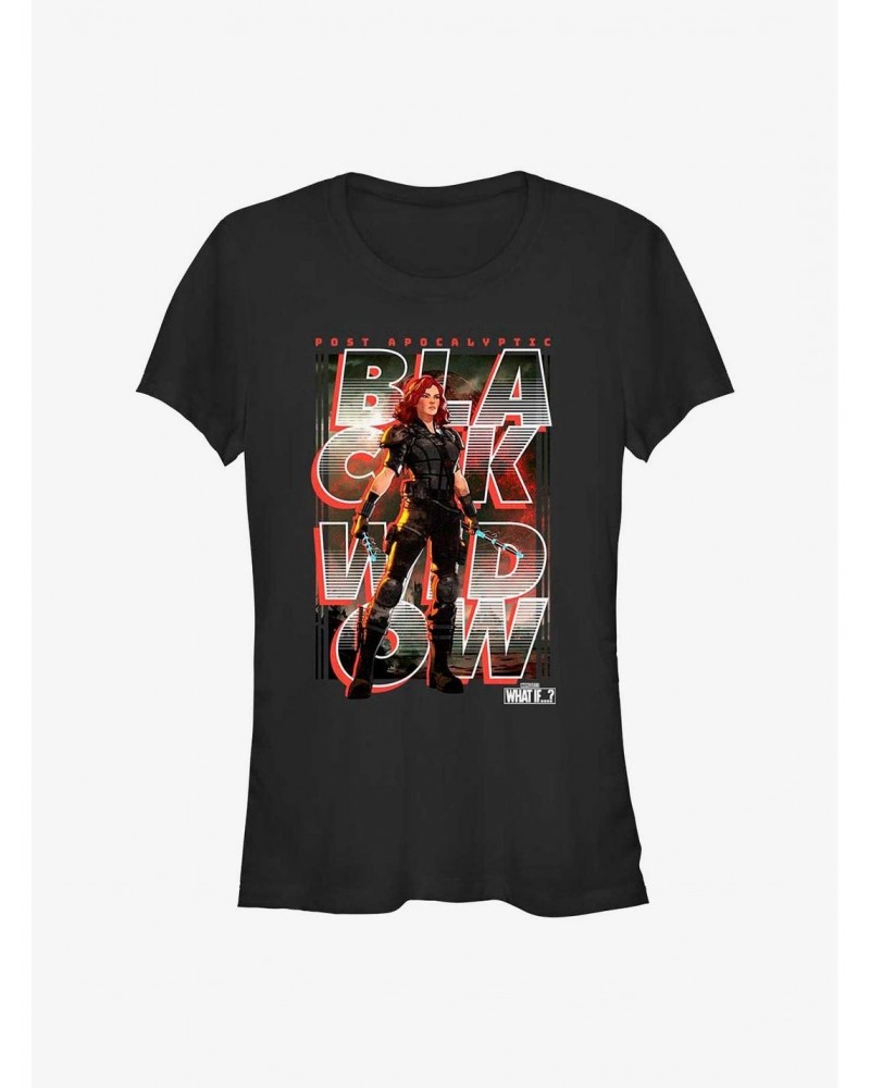 Marvel What If?? Black Widow Post Apocalyptic Key Art Girls T-Shirt $7.57 T-Shirts