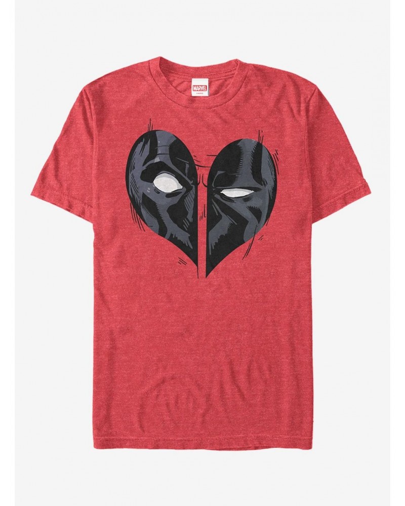 Marvel Deadpool Heart Mask T-Shirt $6.88 T-Shirts