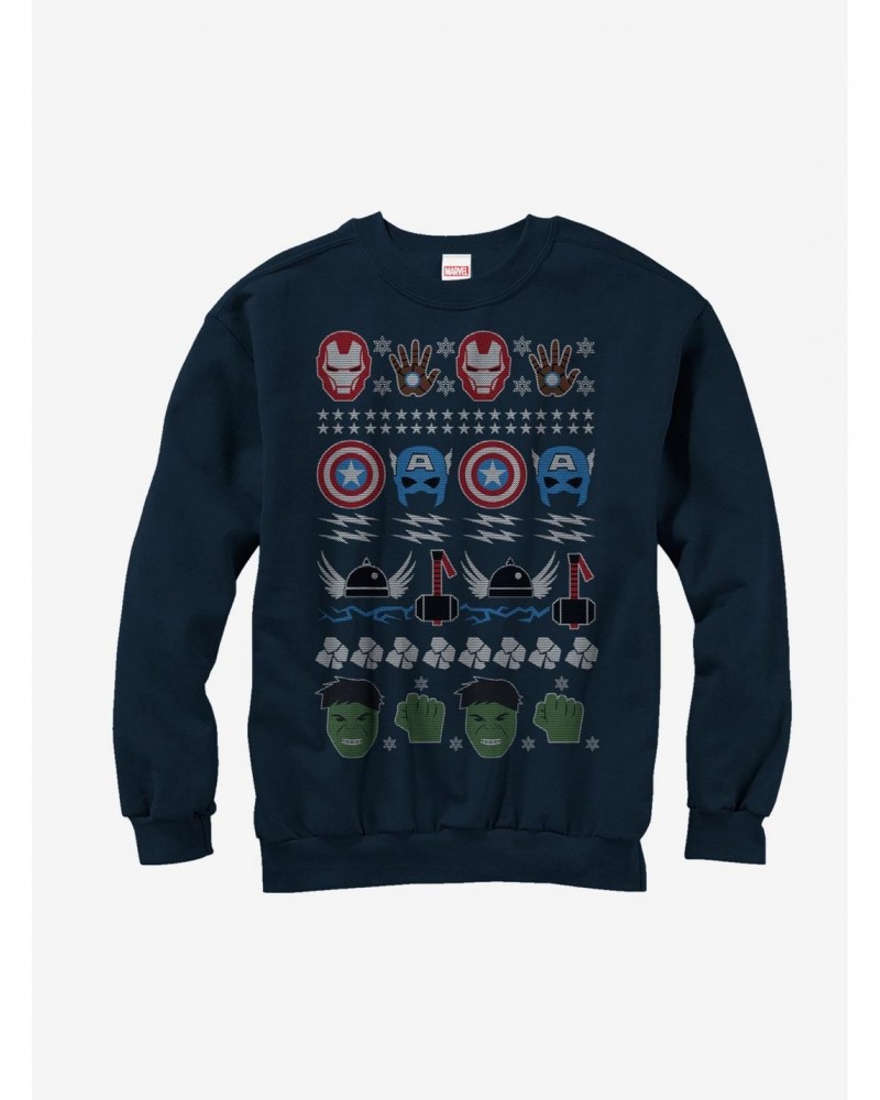 Marvel Avengers Winter Ugly Christmas Sweater Sweatshirt $10.04 Sweatshirts