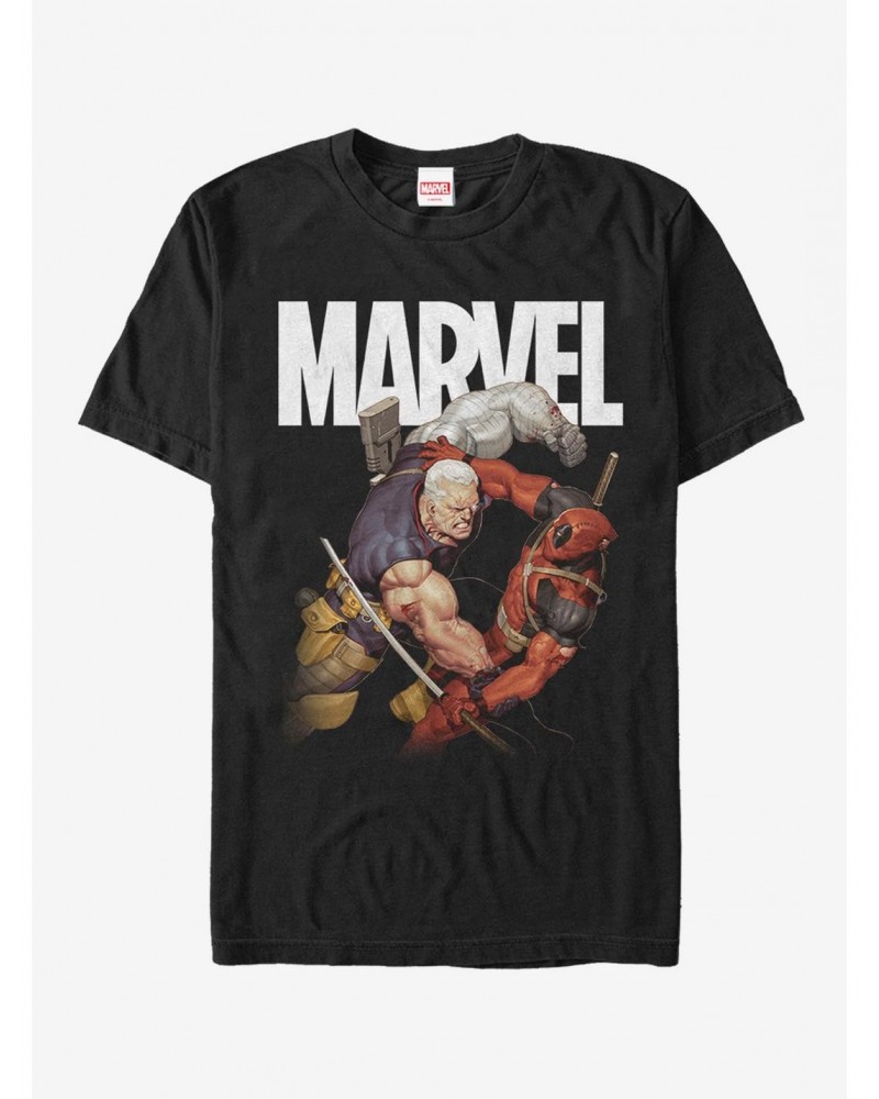 Marvel Deadpool Cable and Deadpool Fight T-Shirt $5.93 T-Shirts