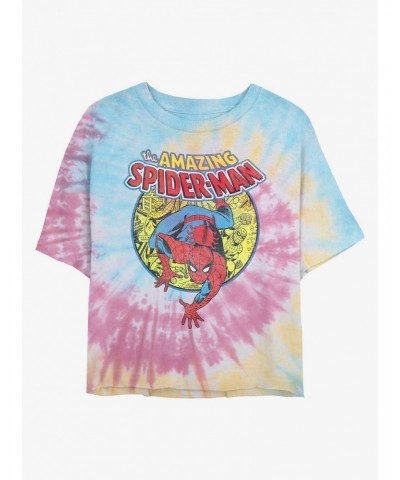 Marvel Spider-Man Urban Hero Tie Dye Crop Girls T-Shirt $9.25 T-Shirts