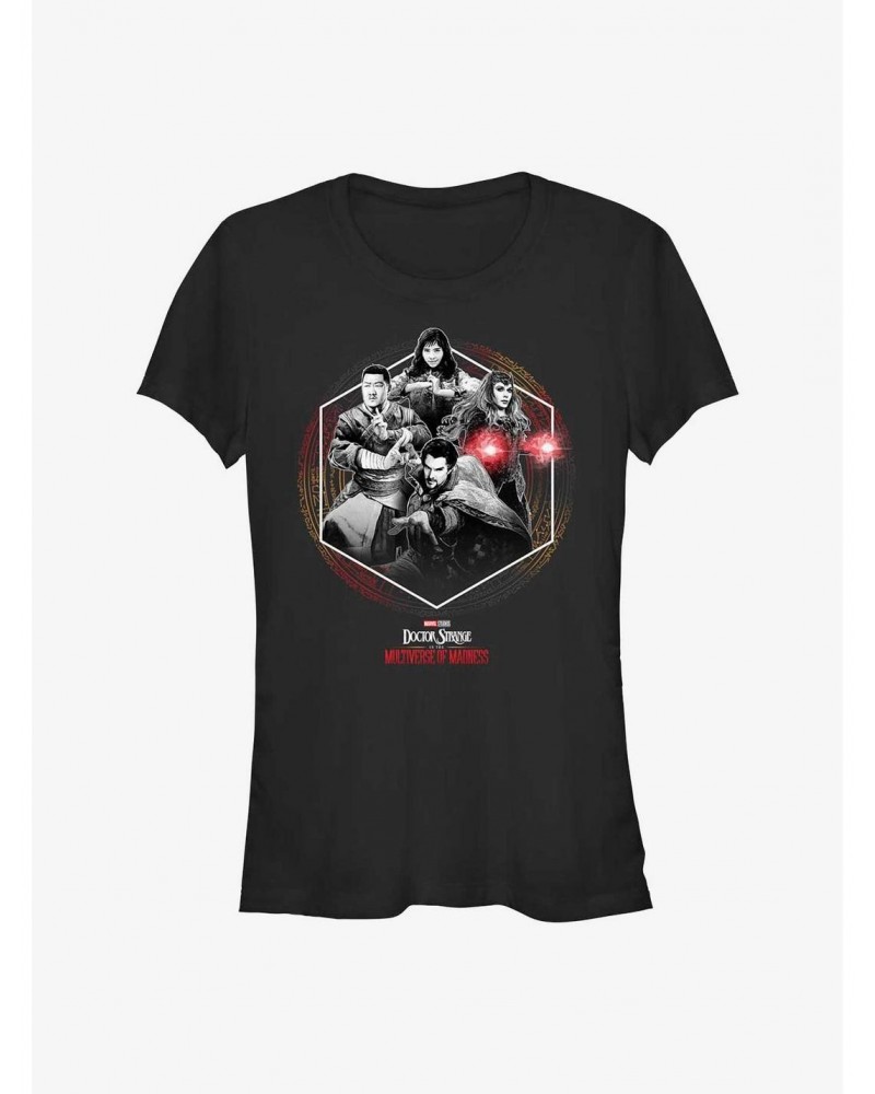 Marvel Doctor Strange In The Multiverse Of Madness Group Frame Girls T-Shirt $8.76 T-Shirts