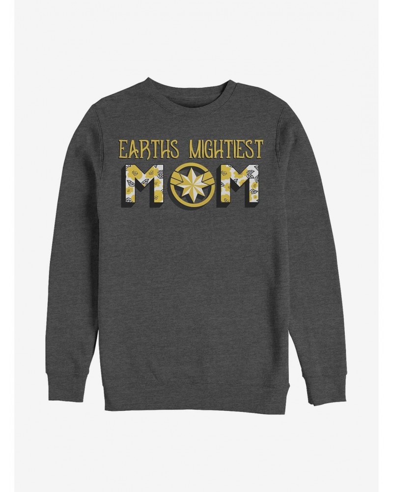 Marvel Captain Marvel Earths Mightiest Mom Crew Sweatshirt $10.33 Sweatshirts