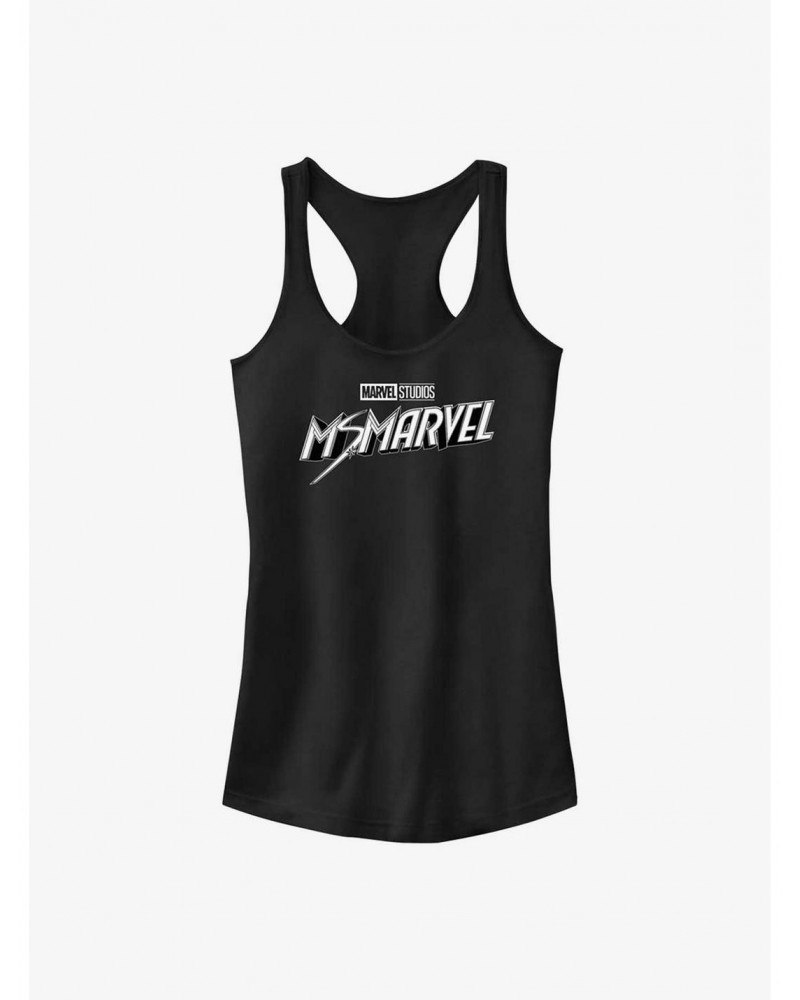 Marvel Ms. Marvel Grayscale Logo Girls Tank $6.77 Tanks