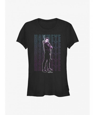 Marvel Hawkeye Stacked Hawkeye Girls T-Shirt $6.57 T-Shirts