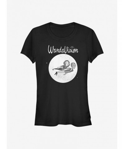 Marvel WandaVision Unusual Couple Flying Cartoon Girls T-Shirt $5.98 T-Shirts