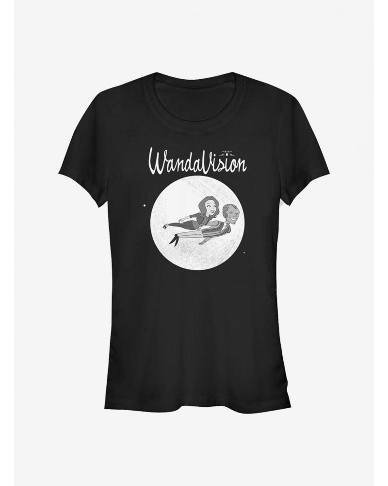 Marvel WandaVision Unusual Couple Flying Cartoon Girls T-Shirt $5.98 T-Shirts