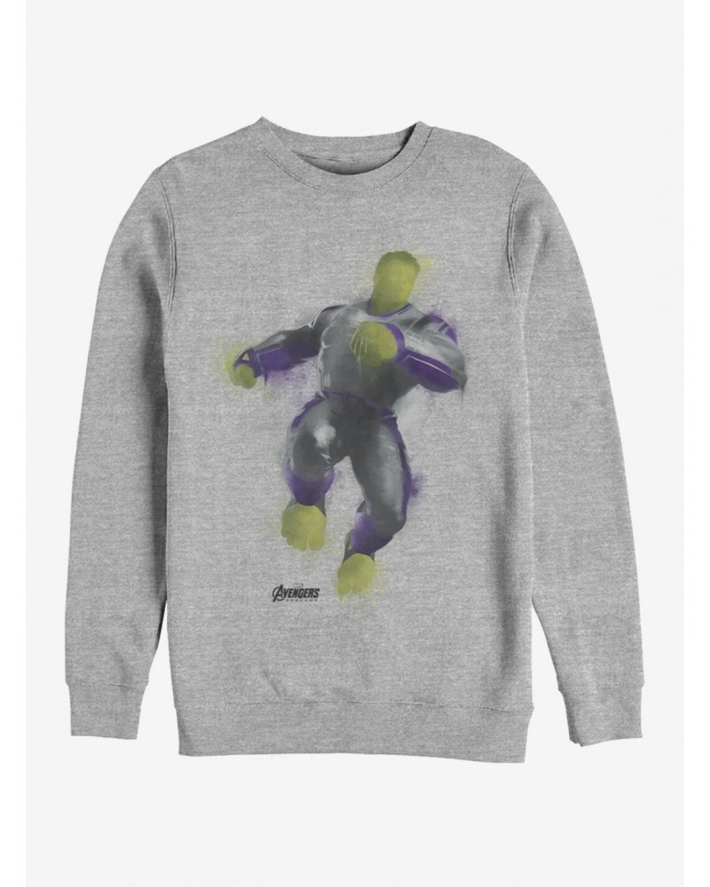 Marvel Avengers: Endgame Hulk Painted Heathered Sweatshirt $11.22 Sweatshirts