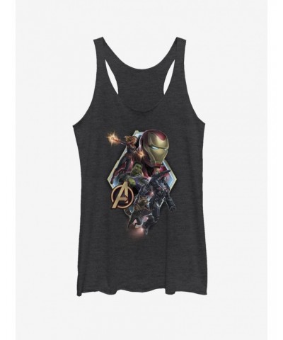 Marvel Avengers: Endgame Diamond Shot Girls Black Heathered Tank Top $8.70 Tops