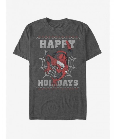 Marvel Spider-Man Happy Holidays Santa Hat T-Shirt $8.41 T-Shirts