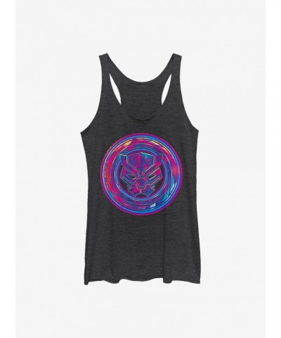 Marvel Black Panther Neon Shield Girls Tank $8.91 Tanks