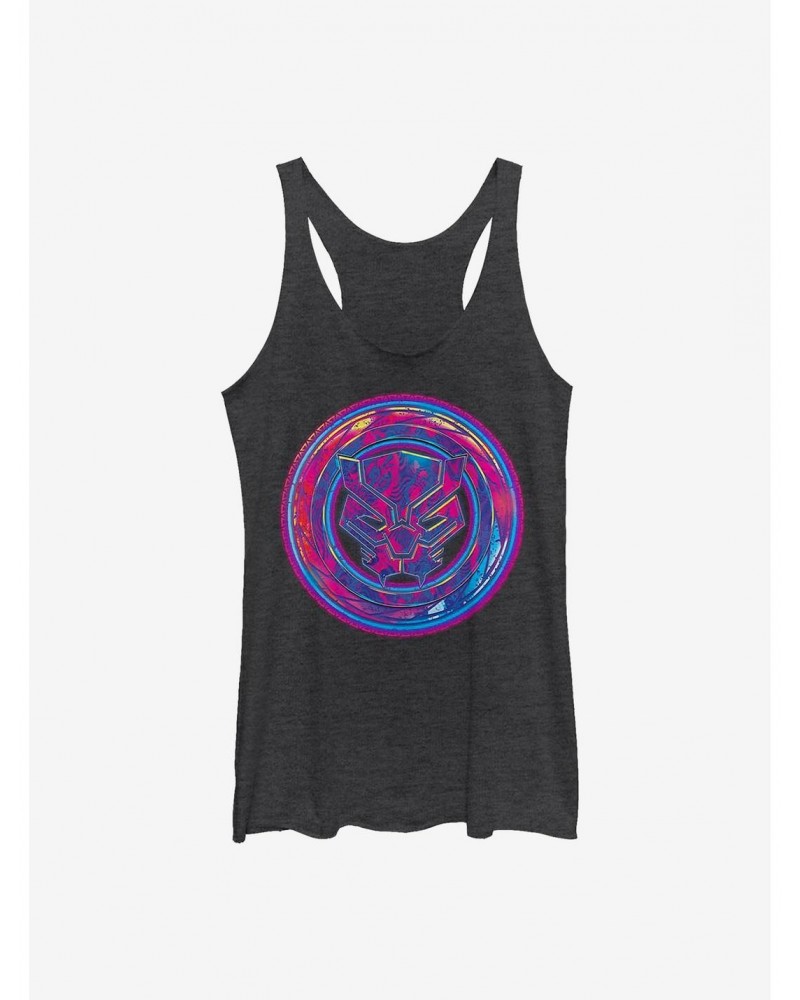 Marvel Black Panther Neon Shield Girls Tank $8.91 Tanks