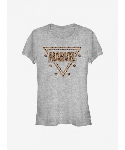 Marvel Logo Leopard Fill Girls T-Shirt $6.18 T-Shirts