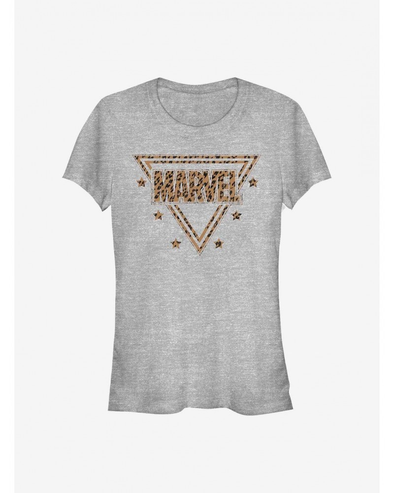 Marvel Logo Leopard Fill Girls T-Shirt $6.18 T-Shirts