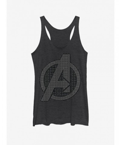 Marvel Avengers: Endgame Grayscale Logo Girls Black Heathered Tank Top $8.50 Tops